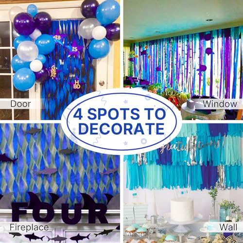 PartyWoo Blue Crepe Paper Streamers 4 Rolls 328 ft Pack of Royal Blue Crepe Paper Rolls for Graduation Wedding Baby Shower Gender Reveal Birthday Party Decorations (1.8 Inch x 82 Ft/Rolls) - Image 5