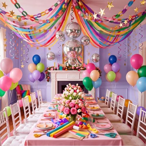 Taobary Rainbow Party Decorations 600 Sheet Paper Chain for Birthday - Image 7