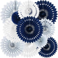 BEISHIDA Honeycomb Round Paper Fan Blue Gray White Hanging Party Decoration by Beishida
