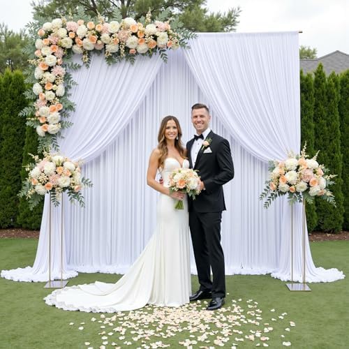 20x12 ft White Backdrop Curtains for Weddings Parties, Birthdays and Photos - Image 2