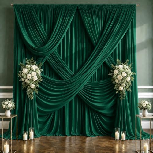 20x10 FT Green Backdrop Curtains for Weddings, Parties and Photo Booths by Unknown