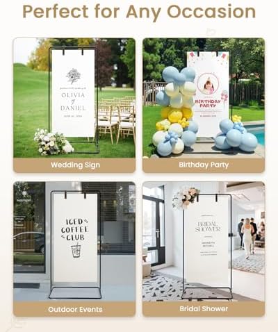 Wedding Welcome Sign Stand, Black Sign Holder, Includes Design Bundle - Image 6