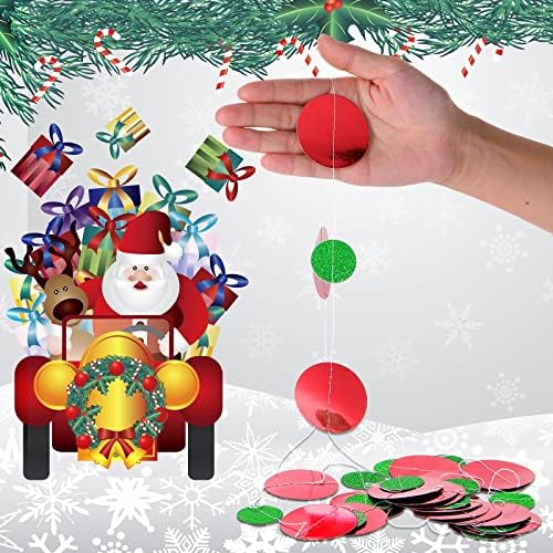 Outus 10 Pieces Red, Green Round Dots Garland Party Hanging Decor - Image 3