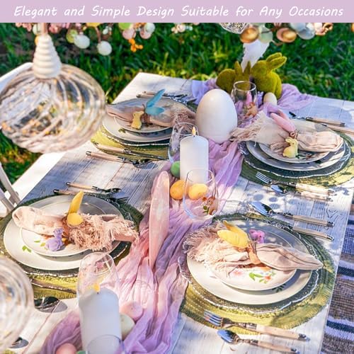 35x72 Inch Light Purple Cheesecloth Table Runner Wedding Party Decor - Image 7