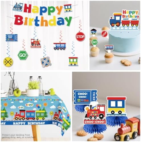 Xynic Train Birthday Decorations, Train Plates and Napkins Party Supplies - Image 6