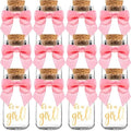 Ethisa Vintage 12 Pack It's a Girl Milk Glass Bottles with Ribbons and Stickers - Classy Baby Shower Favors for Guests and Table Centerpieces - Gender Reveal Girl Decorations - Baby Shower Candy Jar by Ethisa