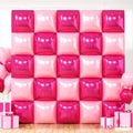 25PCS Hot Pink and Rose Square Foil Balloons Wall Backdrop by FEYG