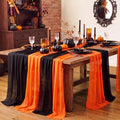 Boao 6 Pcs Halloween Black Orange Party Decorations Chiffon Table Runner by Boao