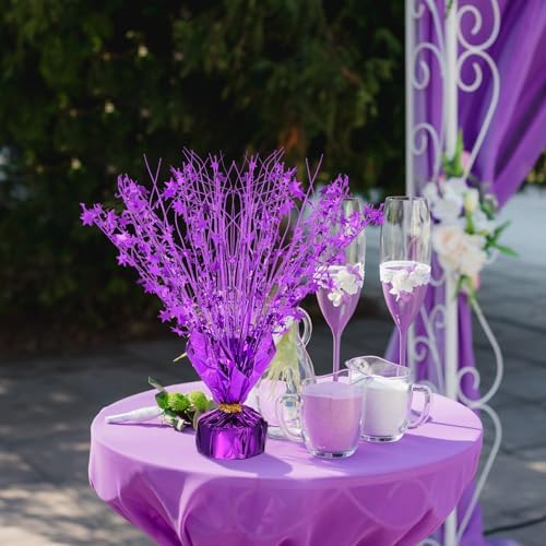 Crowye 18 Pcs Purple Foil Spray Centerpiece Table Decoration for Halloween - Image 4