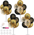 TONIFUL 4 Set 50th Birthday Decor Printed 1976 Black Gold Balloon Stand by TONIFUL