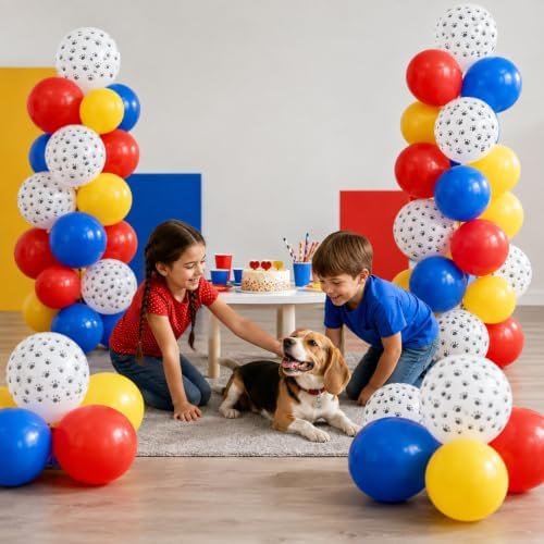 Dog Paw Print Balloons, Cute Puppy Pet Theme Birthday Latex Balloons for Boys Girls, Black White Dog Party Decorations Supplies for Kids Children Dogs Lover Farm Animal Theme Baby Shower Party Decor - Image 5