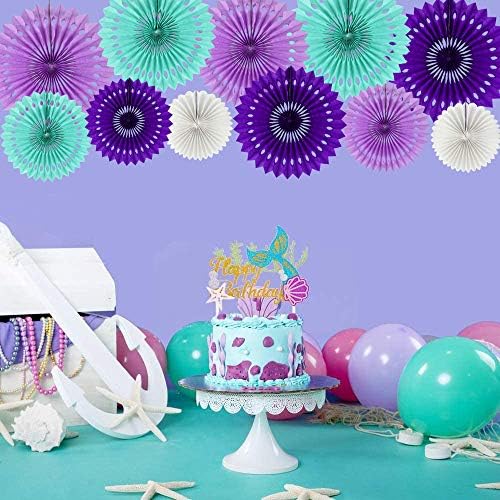 BEISHIDA Honeycomb Round Paper Fan Lavender Purple Hanging Party Decoration - Image 4