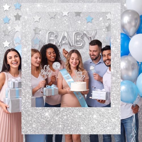 Beeveer 40 x 30 in Large Photo Booth Selfie Frame Props, Silver Vertical - Image 5