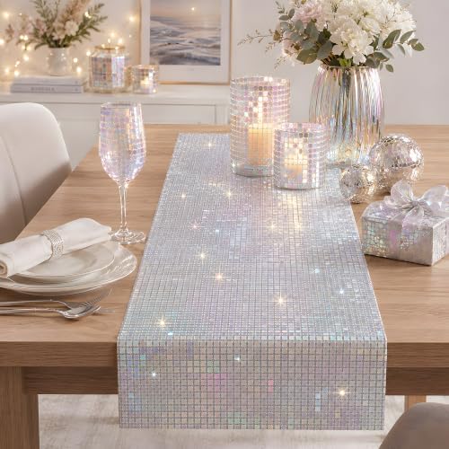 Disco Party Decorations - Iridescent Glitter Disco Table Runner - Image 6