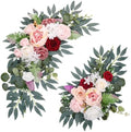 2 Pcs Wedding Arch Decorations, Soft Pink Rose Garland Pastel Set by Ovveroche