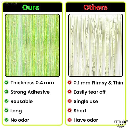 KatchOn Neon Green Fringe Backdrop, Margs and Matrimony Bachelorette Decor - Image 4