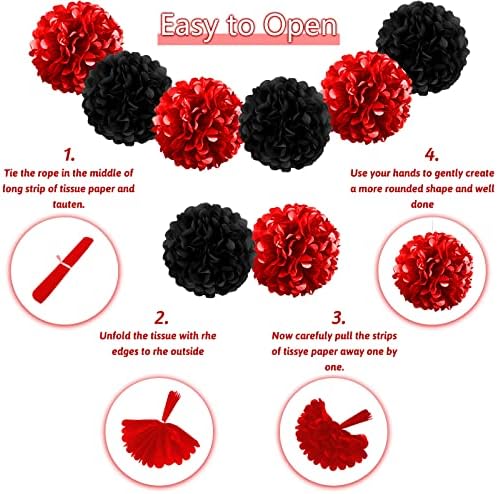 Black and Red Birthday Decorations - Happy Birthday Banner for Boys Girls Men Women Party Supplies - Image 5