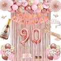 Juesly 90th Birthday Decorations for Women, 51pcs 90 Year Old Party Set by JueslyBirthdayParty