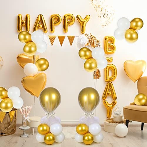 BBTO 8 Set Gold and White Table Centerpieces Balloons Stand Kit, 27.6in - Image 5