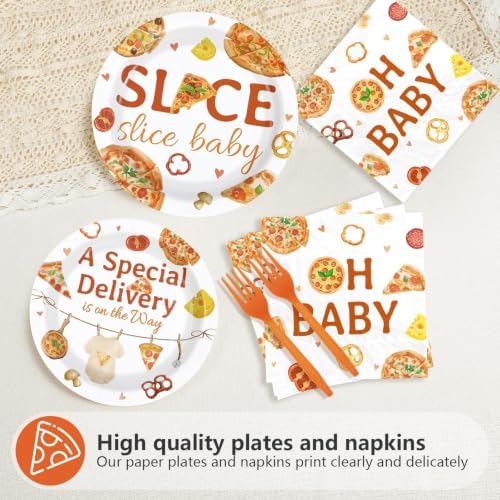96Pcs Pizza Baby Shower Party Decorations for Boys Girls, Serves 24 - Image 4
