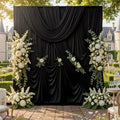 10x10ft Wrinkle Free Black Backdrop Curtain for Parties, Silky Polyester Photo Backdrop Drapes Back Drop Cloth for Wedding Birthday Graduation Photography Photoshoot Decor 2 Panels 5x10ft by CO-AVE