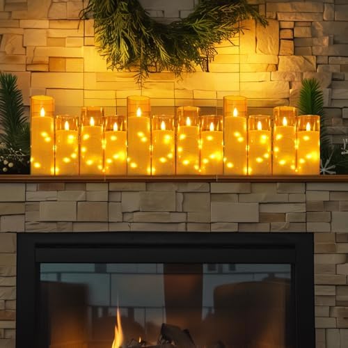 Homemory 12Pcs Flickering Flameless Candles with Remote, LED Pillar Candles - Image 3