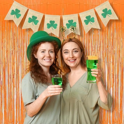 BRAVESHINE Orange Streamers Party Backdrop | Halloween Decorations | 2 Pack - Image 2