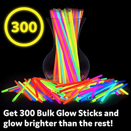 Glow Sticks Bulk Neon Party Supplies - 200 8” Neon Party Glow Sticks w/ Connectors for Glow Necklaces and Glow Bracelets Glow in the Dark Party Supplies - Image 3