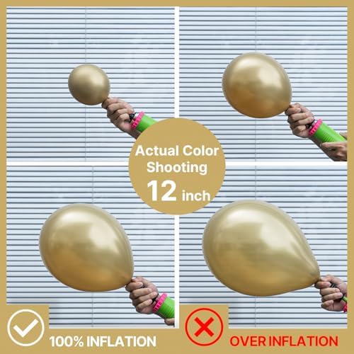 PartyWoo Metallic Gold Balloons 50pcs Chrome Gold Color 12 Inch - Image 3
