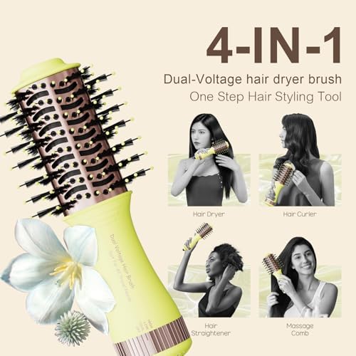 Travel Brush Blow Dryer, Dual Voltage Hair Dryer Brush - Cepillo Secador De Cabello 2” Oval Size Hair Curler/Straightener Portable Mini Hair Styling Tools(‌Auto Dual Voltage & No Converter Needed) - Image 4