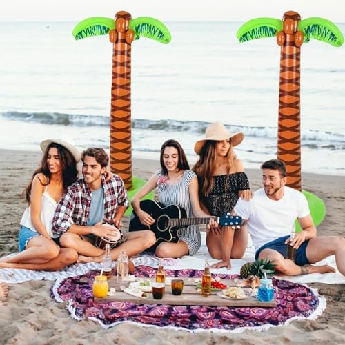 4E's Novelty 4 Pack Giant Inflatable Palm Trees 6 Ft Tall - Palm Tree Blow Up for Tropical Seaside Inflate Trees Party Decorations, Summer Beach Tree Party Decoration Supplies - Image 3