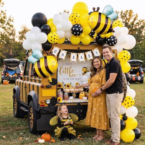 Bee Themed Baby Shower Decorations Balloon Garland Arch Kit with Backdrop - Image 6