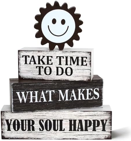 4 Pcs Inspirational Wooden Tiered Tray Decor, Motivational Decoration Gifts by Gleegreets