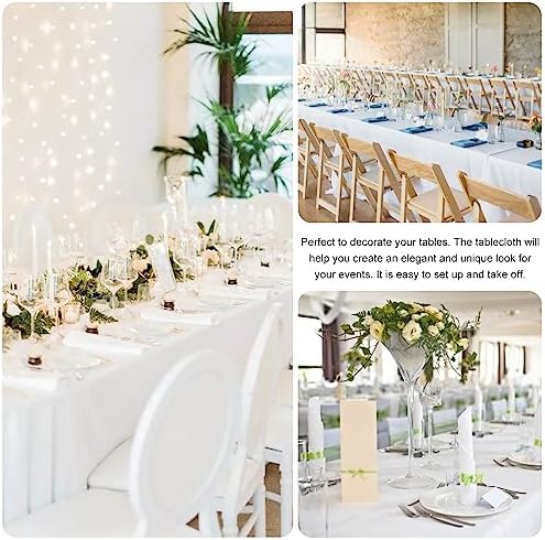 3 Pack Rectangle White Table Cloth Bulk Washable Polyester Table Cover for Wedding Dining Table Buffet Parties Banquet Decoration（60x102Inch, White） - Image 5