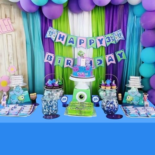 12 Pack Monster Plastic Tablecloth for Rectangle Tables, Blue Green Purple Disposable Table Cover, Rectangle Table Cloth for Birthday Monster University Party Supplies Decorations, 54 x 108 Inch - Image 4