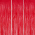 DECOCKRAT 3 Pack Foil Fringe Backdrop - Pastel Red Shiny Tinsel Curtains for Party Decoration/Photo Booth Props - 3.3x8.2 FT Metallic Foil Backdrop for Birthday, Wedding, Graduation, Christmas. by DECOCKRAT