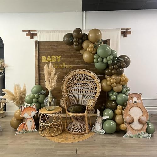 Sage Green Brown Balloons, 60PCS Thick Hunting Safari Camo Party Balloon - Image 3