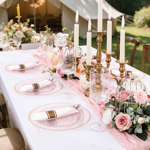 Supernal 100pack Pre Rolled Rose Gold Plastic Silverware with Napkins - Image 7