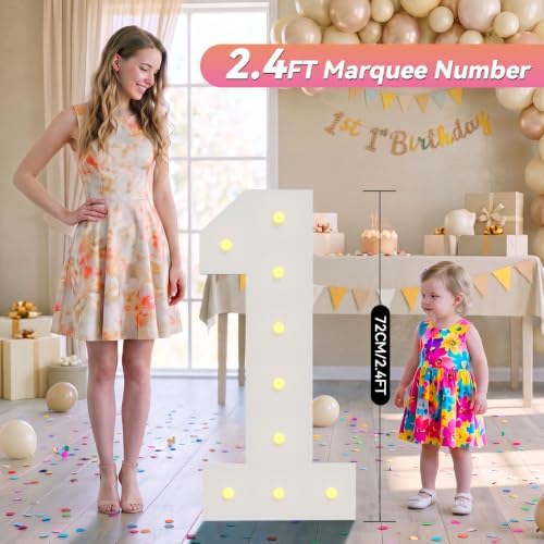 Large 2.4FT Marquee Light Up Numbers 8 for Party Decorations - Image 2