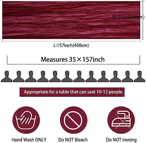 35x157 Inch Burgundy Cheesecloth Table Runner Fall Wedding Party Home Decor - Image 2
