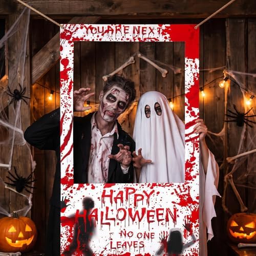 Halloween Photo Booth Props Frame 35 x 69 Large Halloween Picture Backdrop - Image 6