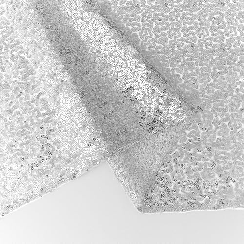 10 Packs 12 x 72 inches Sequin Table Runner, Silver Glitter Table Runner for Birthday Party Supplies Wedding Engagement Baby Shower Holiday Celebration Event Decorations - Image 2
