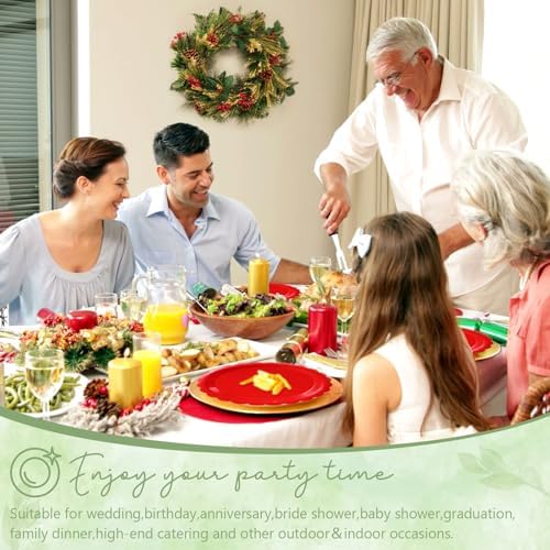 Mulbozy 75 Pcs Red Paper Plates 7" Disposable for Christmas Dessert Plates - Image 5