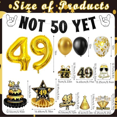49 Birthday Decorations for Women Men Not 50 yet Kit Balloons 33PCS - Image 2