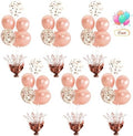6 Set Rose Gold Christmas Table Balloons Foil Spray Table Centerpiece with Rose Gold and Confetti Balloons Stand Kit for Birthday Party Baby Shower Wedding Bridal Shower Prom Cake Table Decorations by Suppromo