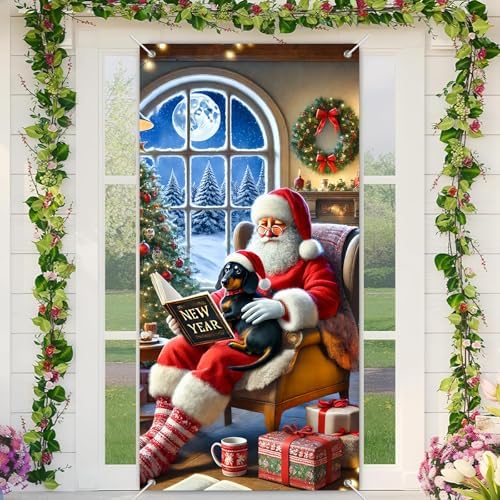 BlissYard Christmas Door Cover Cozy 35x71 Inch Polyester by BlissYard