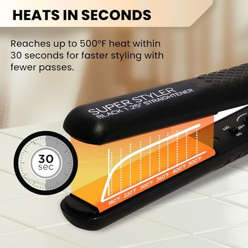 Herstyler Superstyler Onyx Ceramic Flat Iron - Travel Friendly - 1.25 inch - Image 2