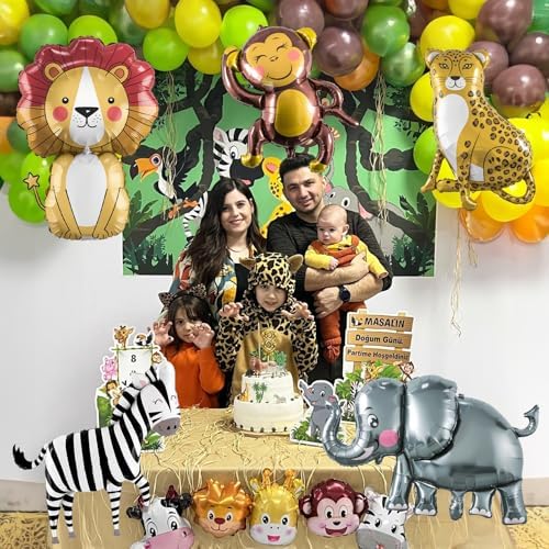 Large Animals Foil Balloons for Jungle Safari Birthday Party Decorations - Image 6
