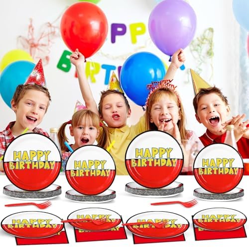 96PCS Cartoon Ball Birthday Plates and Napkins Cartoons Animation Party Supplies Cartoon Animation Disposable Dinnerware Set for Boy Girl Kids Birthday Party Decoration Serve 24 - Image 5