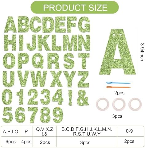 BEISHIDA Grass Green 116 PCS A-Z DIY Letter Custom Banner Party Decor - Image 2